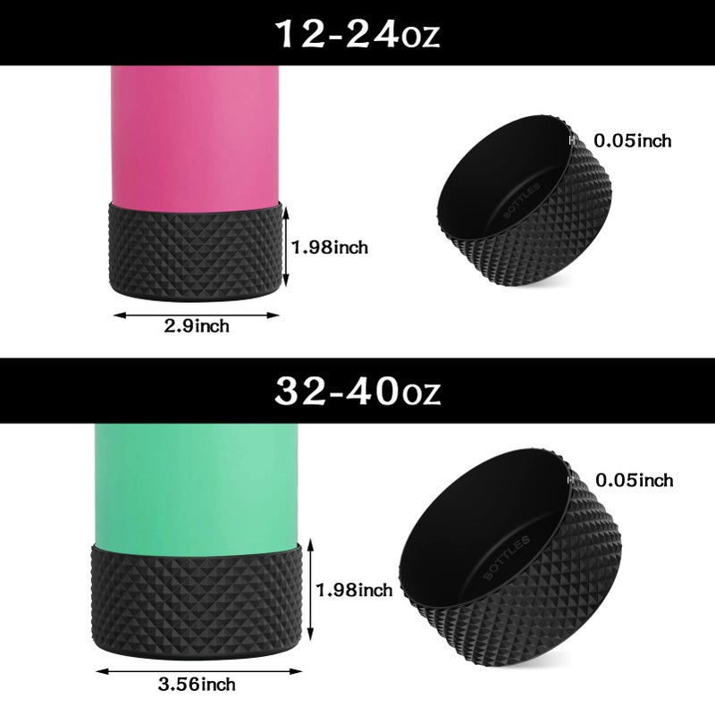 WUQID حذاء WUQID لزجاجة المياه، حذاء من السيليكون الماسي متوافق مع Stanleyy Tumbler 20-40oz وزجاجة Hydroo Flask 12oz-24oz، يقلل من غطاء الأكمام لمزيد من الزجاجات/الأكواب السفلية من 2.83-2.95 بوصة - Image 4